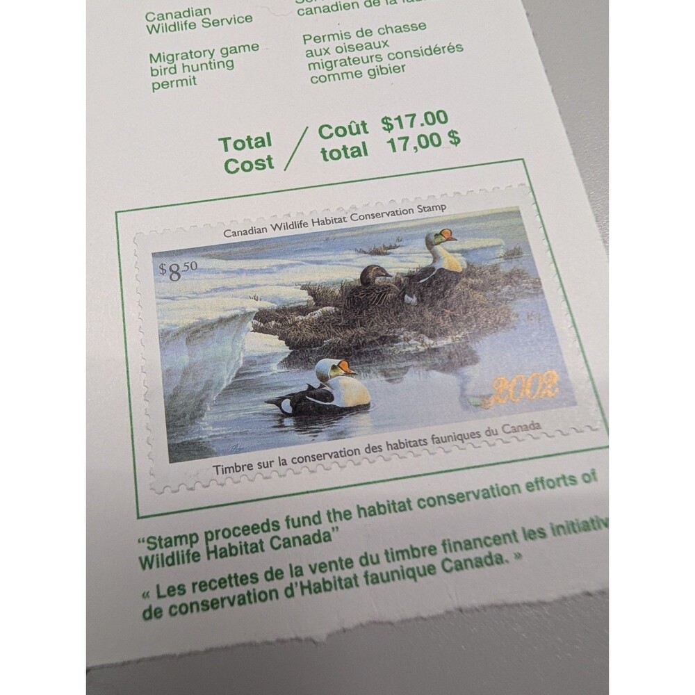 Canada (CN18) 2002 Wildlife Habitat Conservation Stamp collectable